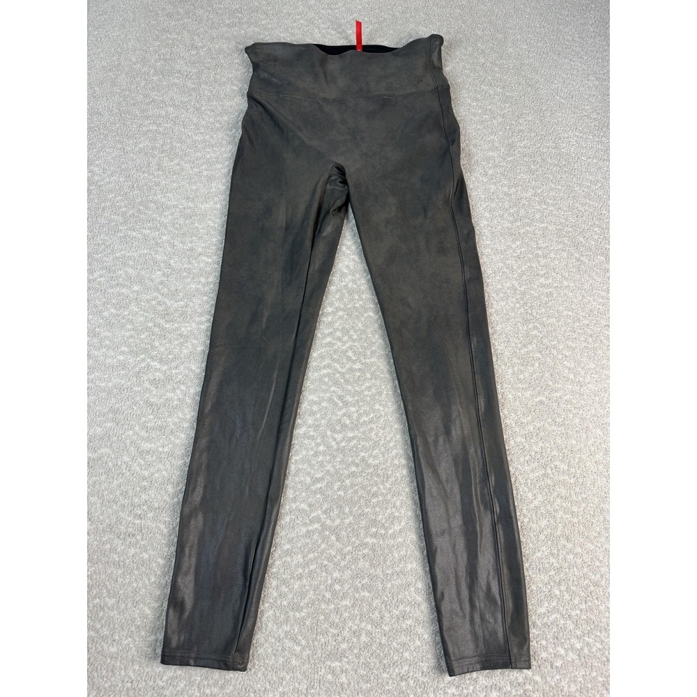 Spanx Pants Leggings Womens Large Black Nylon High Rise Ankle Shaping